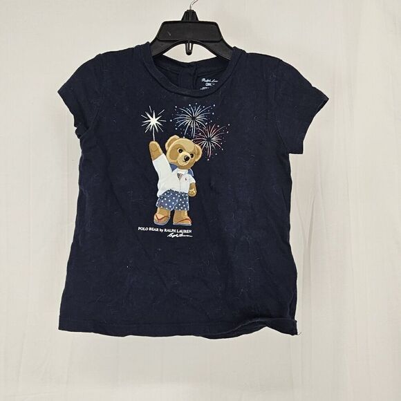 Polo Bear By Ralph Lauren Navy Blue Size 24M Months Fireworks Fourth Of July - Picture 1 of 4